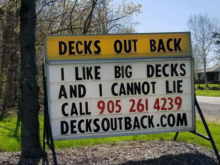 big decks ad sign