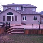 custom built deck with hot tub privacy screens- full view